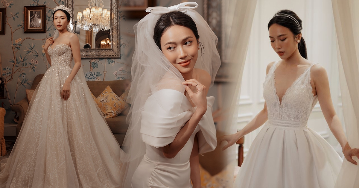 Hé lộ loạt ảnh Diệu Nhi thử váy cưới, chú rể Anh Tú vắng mặt