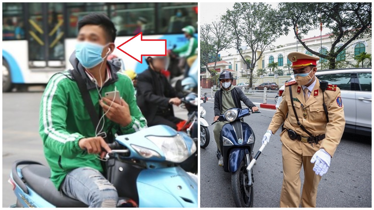 Đeo tai nghe khi đi ô tô, xe máy có CSGT bị xử phạt không?