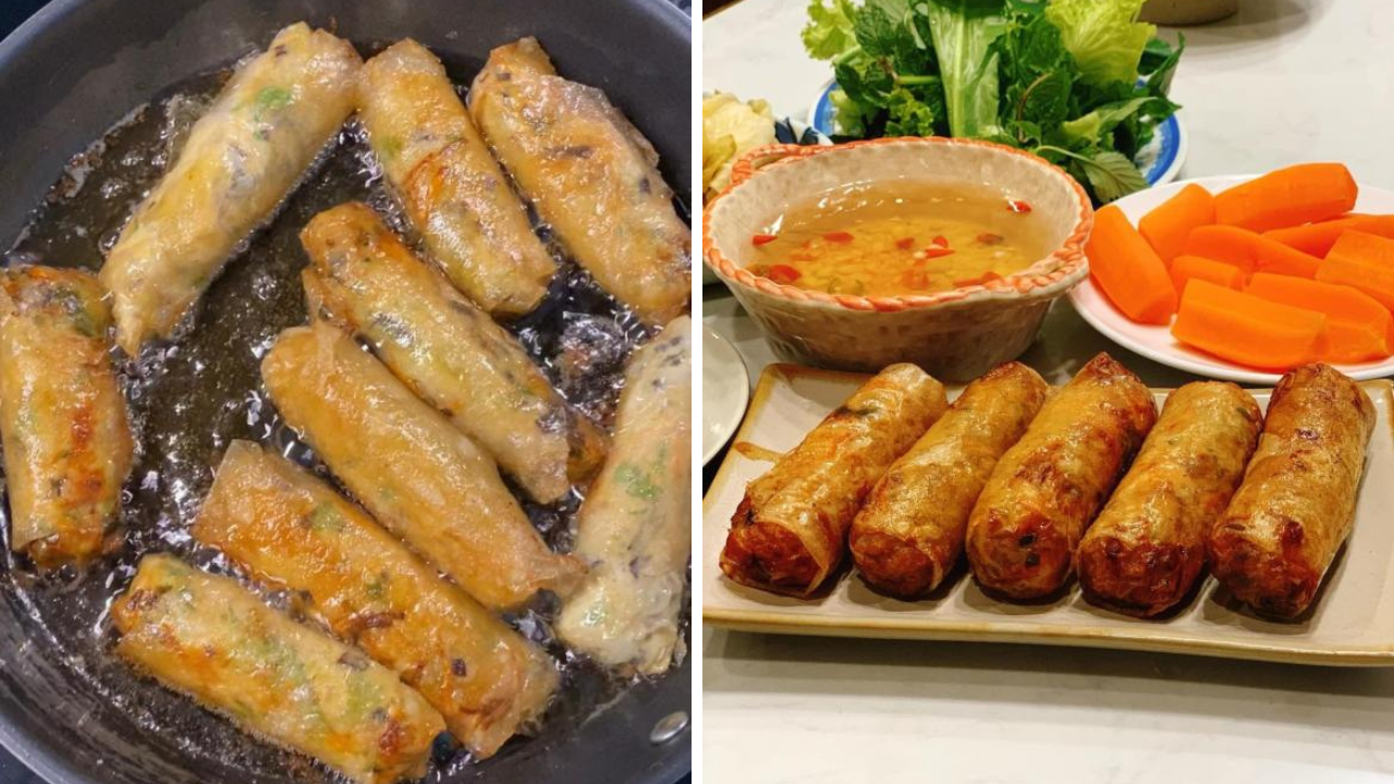 Rán nem chỉ cần làm thêm 1 bước: Nem giòn tan, không ỉu không vỡ, để cả ...